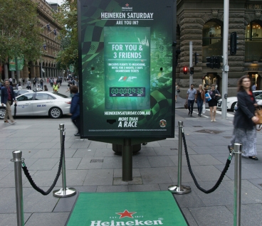 JCDecaux Heineken live feed ticket dispenser 