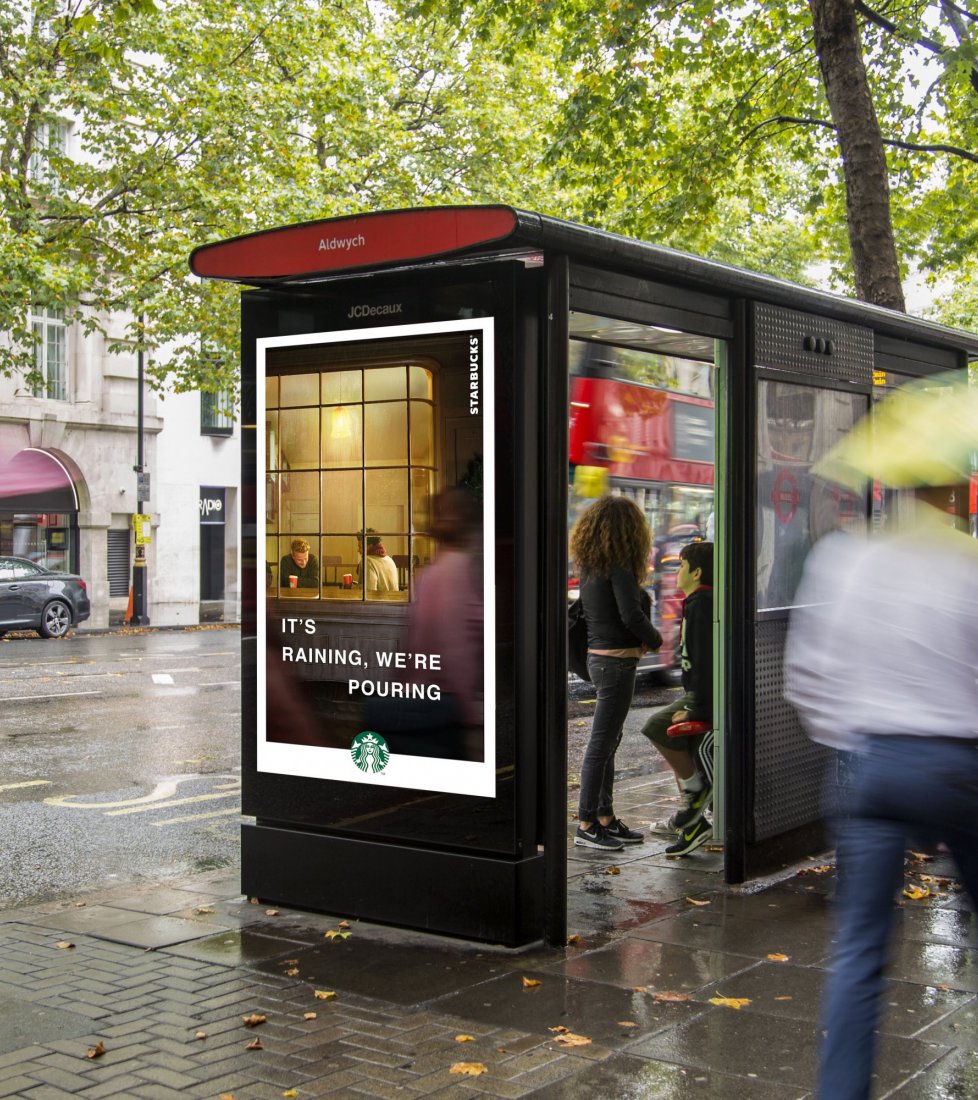 Starbucks dynamic campaign, JCDecaux UK, 2018-11